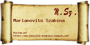 Marianovits Szabina névjegykártya